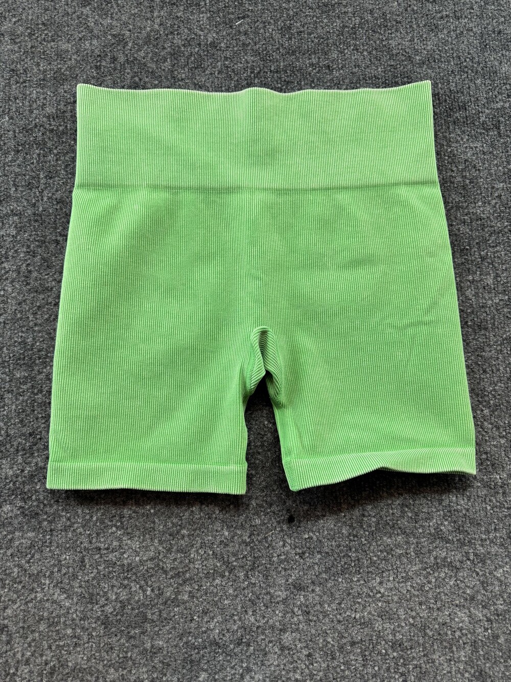 JoyLab Shorts Womens Medium Green Ribbed Seamless High Waist Biker 6 Inseam Yoga